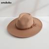 Sombreros de Jazz de Otoño e Invierno para Mujer, Sombreros de Lana para Hombre, Sombreros de Fieltro de Ala Ancha, Sombreros de Ala Ancha, Sombreros Retro Británicos