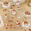 Adesivos Yanjiping, espuma de feriado pintada à mão em aquarela, materiais de comida, decoração diária para diário de menina, colagem DIY