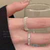 Anillo Abierto Minimalista de Encaje Hueco para Mujer, Diseño Único, Apilable, Anillo Ajustable para Dedo Índice, Anillo Personalizado