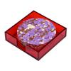 Caja Transparente Roja para Posavasos, Posavasos Redondo de Acrílico, Posavasos de Acrílico, Alfombrilla Aislante Térmico Anti-quemaduras, Caja Transparente Roja para Posavasos