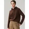 Nuevo suéter de cachemira para otoño e invierno para mujer, con diseño de capucha, cierre de botones, corte casual y holgado, mangas largas y estilo pullover moderno