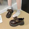 Mocasines de cuero con cordones para mujer, nuevo modelo primavera 2026, suela gruesa, versátiles, estilo universitario británico, mocasines retro JK
