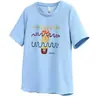 Camiseta de verano de talla grande para mujer, nuevo estilo, estampada, cuello redondo, para chicas de talla grande, adecuada para ir al trabajo y uso casual, manga corta 9845