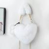 Bolso Amor Explosiones Niña Pequeña Imitación Piel de Conejo Lindo Moda Bolso de Mano Amor Forma de Corazón Bolso Exuberante Bolso de Hombro Cruzado