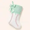 Calcetín de Navidad con lazo estilo girly transfronterizo, personalizado con nombre, calcetín colgante para vacaciones de Navidad, decoración de regalo para parejas