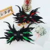 Halloween Nuevo Estilo Gótico Shawl Decorativo de Encaje con Plumas Máscara de Cuernos de Diablo Accesorios de Disfraz Cosplay