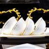 Jingdezhen Cerámica de Mesa de Alta Gama Incrustaciones de Oro Jade Pintado a Mano Juego de Cuenco y Plato Dorados para Uso Doméstico, Estilo Europeo Simple Personalización DIY