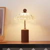 Lámpara de Escritorio de Madera Maciza Lámpara de Mesita de Noche para Dormitorio Estilo Retro Francés Vintage Lámpara de Ambiente Lámpara Eterna de Boda un Par Regalo Cálido para el Hogar