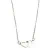 Colar Pulseira Coração de Anel Duplo para Mulheres Design de Nicho Ins Estilo Leve Simples Elegante Estiloso Luxo Acessível Corrente de Clavícula Japonesa e Coreana