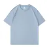 Camisetas de Manga Curta Tamanho Europeu Transfronteiriças com Impressão de Logotipo Personalizado, Algodão Puro, Texto Personalizado de Peça Única, Gola Redonda, Cor Sólida, Roupa de Trabalho, Impressão Gráfica DIY