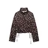 Atacado de Roupas Femininas Transfronteiriças Estilo Europeu e Americano Primavera Nova Casual Personalidade Solta Poá Plissado Jaqueta Casaco