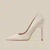 Tacones Altos de Piel Suave para Mujer Stiletto Punta Fina 2025 Nuevo Primavera, Verano, Otoño e Invierno Versátil Nude Zapatos Profesionales