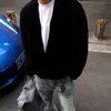 Cardigan Suéter Moderno Estilo Coreano para Homens Outono e Inverno 2025 Novo Tricô Gola V Estilo Hong Kong Ins Cardigan Jaqueta Solto