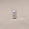 Accesorios de plata de ley S925 Yiluya seguros y de la suerte Cuentas con la palabra Lucky para pulsera de cuerda trenzada hecha a mano DIY cuentas sueltas
