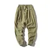 Verano 2026 Nuevo Estilo Japonés para Hombre Estilo Chino Pantalones Harem Color Sólido Corte Ajustado Casual Talla Grande Sueltos Pantalones Cortos de Algodón y Lino