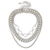 Cadena de moda con accesorios transfronterizos europeos y americanos, collar de estilo frío con múltiples elementos geométricos, collar con temperamento de corazón de melocotón, cadena