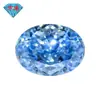 Huagang Gems 9A Forma de Huevo Corte Flor de Hielo Azul Hielo Diamante de Alto Carbono Zircón Ovalado Cz Piedra Suelta Piedra Principal Venta al por Mayor