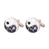 Botões de Punho Masculinos de Liga Francesa com Gotejamento de Óleo Fivelas Modernos Studs de Metal Cravejados de Diamante Fivelas Redondas Simples para Camisa Masculina