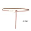 Cinturón Fino Nuevo de Cuero Genuino para Mujer Diseño sin Perforaciones Cinturón Decorativo Sello de Cintura Vestido Combinable Cinturón de Cuero de Dos Capas para Mujer