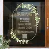 Pegatina para puerta de cristal de floristería, decoración creativa para ventana de estudio fotográfico de bodas, letrero de bienvenida, póster de horario de publicidad