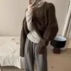 Novo Suéter de Tricô Torcido para Mulheres, Outono e Inverno Coreano Retrô Pulôver Solto Gola Redonda Tricô Quente, Manga Longa Preguiçosa