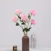 Flores Artificiales con 3 Rosas de Diamante para Tienda Decoración Suave, Arreglo Floral para Salón de Bodas, Estilismo de Fondo para Pasillo, Flores de Seda