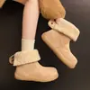 Estufa Pequeña Cálida de Invierno 2026 Nueva Cabeza de Mango Estilo Coreano Botas de Algodón de Caña Alta con Borrego Uso Bidireccional Botas de Nieve Zapatos Clásicos Birkenstock
