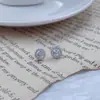 Brincos de Prata Shenzhen S925 Prata Esterlina Cheios de Zircônia Diamante Brilhante Brincos Redondos Design de Nicho Feminino Joia de Orelha Leve de Luxo Vento Frio