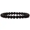 Pulseira de Contas de Pedra Olho de Tigre 6mm Transfronteiriça para Mulheres, Pulseira Elástica Fashion e Charmosa com Cristal de Cabelo Negro, Pedra Vulcânica e Lápis Lazúli Natural
