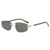 2026 Nuevas Gafas de Sol Poligonales Sin Marco con Borde Cortado Gafas de Sol Ins de Celebridad Europeas y Americanas Gafas de Sol de Moda y Únicas