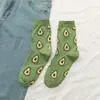 Calcetines de Estilo Japonés de Media Pantorrilla Dulces y Lindos con Frutas Fresa Durazno Aguacate Calcetines de Estilo Preppy