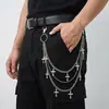 Corrente de Calça Cruzada Oca Multicamadas Vintage Transfronteiriça TEMU Hip-Hop Versátil Criativa Corrente com Pingente Multicamadas para Homens