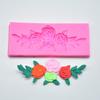 Faça você mesmo assando 4 rosas com folhas para bolo chocolate flip açúcar argila molde de silicone decoração assar
