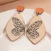 Pendientes Colgantes de Flor con Estampado de Leopardo Manchado de Resina Aguja de Plata Lujo Accesible Pendientes de Gama Alta Moda Retro Pendientes Versátiles para Mujer