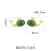 Pendientes de jaspe de plata esterlina s925 para mujer, estilo dulce de estudiante, nuevos pendientes de delfín, pendientes de jade hetiano, pendientes para mujer