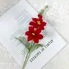 Pieza de Decoración para el Hogar de Orquídea Marciana Tejida Puramente a Mano, Flor Artificial Crochetada, Regalo de Cumpleaños Tejido con Hilo, Flor de Recuerdo