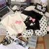Hellokitty Verão Nova Roupa para Meninas Moda Mais Fácil de Combinar Camisetas Tops + Calças Camiseta para Bebê Menina
