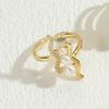 Anillo Combinado de Perla Bohemia y Zircón Luz Lujo Moderno Elegante Cobre Chapado Oro de 14K Joyería Anillo de Dedo