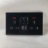 Interruptor de Pared para Hogar de Vidrio Templado Interruptor para Hotel Boutique Plata Estrella Enchufe USB Panel de Interruptores de Comercio Exterior