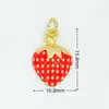 Material de Cobre Pingente de Fruta com Gotejamento de Óleo Acessórios Morango Cereja Pimenta Cogumelo Pulseira DIY Pingente de Colar Enfeites