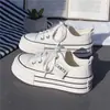Sitio Web Oficial de Bai Zhenhe Zapatos de Lona Genuinos de Suela Gruesa para Mujer, Versátiles de Verano Estilo Coreano Nuevos de Moda Plataforma Blancos Casuales