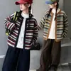 Suéter de Tricô para Meninas Primavera e Outono 2026 Novo Cardigã Tendência Estilo Preppy para Crianças Maiores Moda Outono Tardio Suéter de Lã Infantil