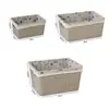 Cesta de Armazenamento de Mesa Trançada de Rattan Sintético Cesta Organizadora de Armário sem Tampa Cesta de Armazenamento para Lanches Infantis e Diversos
