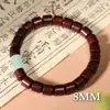 Madera de Rosa de Hoja Pequeña Africana Sándalo Rojo Cuentas de Barril Pulsera de Cuentas Budista de Círculo Único DIY, Luminoso, Estilo Ascendente Constante, Cuentas de Estilo Antiguo para Juego Cultural