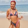 9006# punto nuevo transfronterizo europeo y americano sexy bandera Bikini traje de baño de mujer reunir dividido Bikini