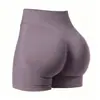 Shorts de fitness para yoga sin costuras de alta elasticidad transfronterizos para realzar glúteos color durazno, pantalones de yoga deportivos de tres puntos para mujer de cintura alta para realzar glúteos