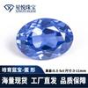 Xingyue Joyería Zafiro de Cultivo Ovalado 1-3 Quilates Tesoro de Color Regenerado Azul Real Conjunto de Joyería Anillada con Forma de Huevo