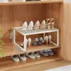 Zapatero con estantes escalonados, caja de almacenamiento de zapatos para montar en la pared que ahorra espacio, zapatero, estante de almacenamiento, solución de almacenamiento para zapatero