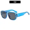 Nuevas Gafas de Sol Aviador de Doble Puente Ancho Lateral de Moda Gafas de Sol Hip Hop Punk Europeas y Americanas Transfronterizas Gafas de Sol Personalizadas