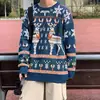 Suéter Navideño Fair Isle para Hombre, Estilo Retro Japonés, Marca de Moda Gruesa Vintage, Ropa de Punto de Invierno al por Mayor